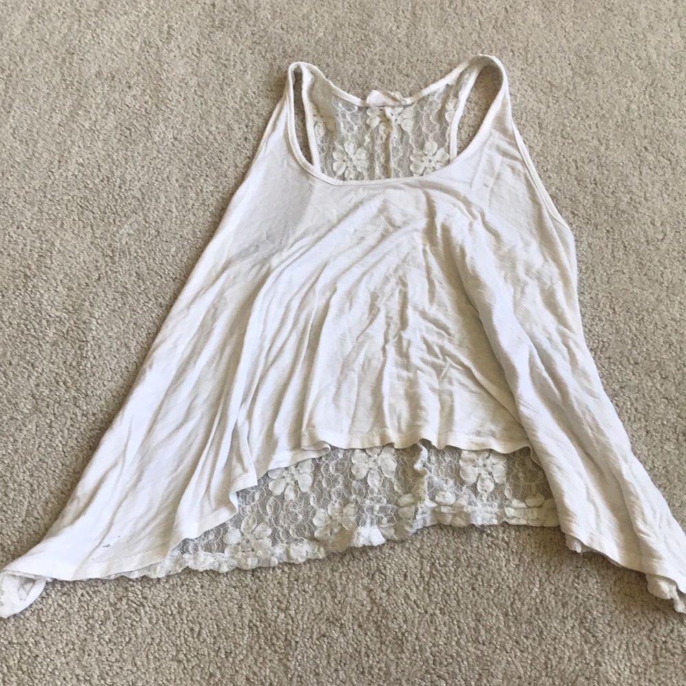 Lace back tank top